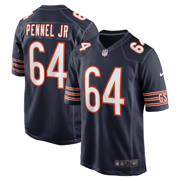 mens nike mike pennel jr navy chicago bears game player jersey